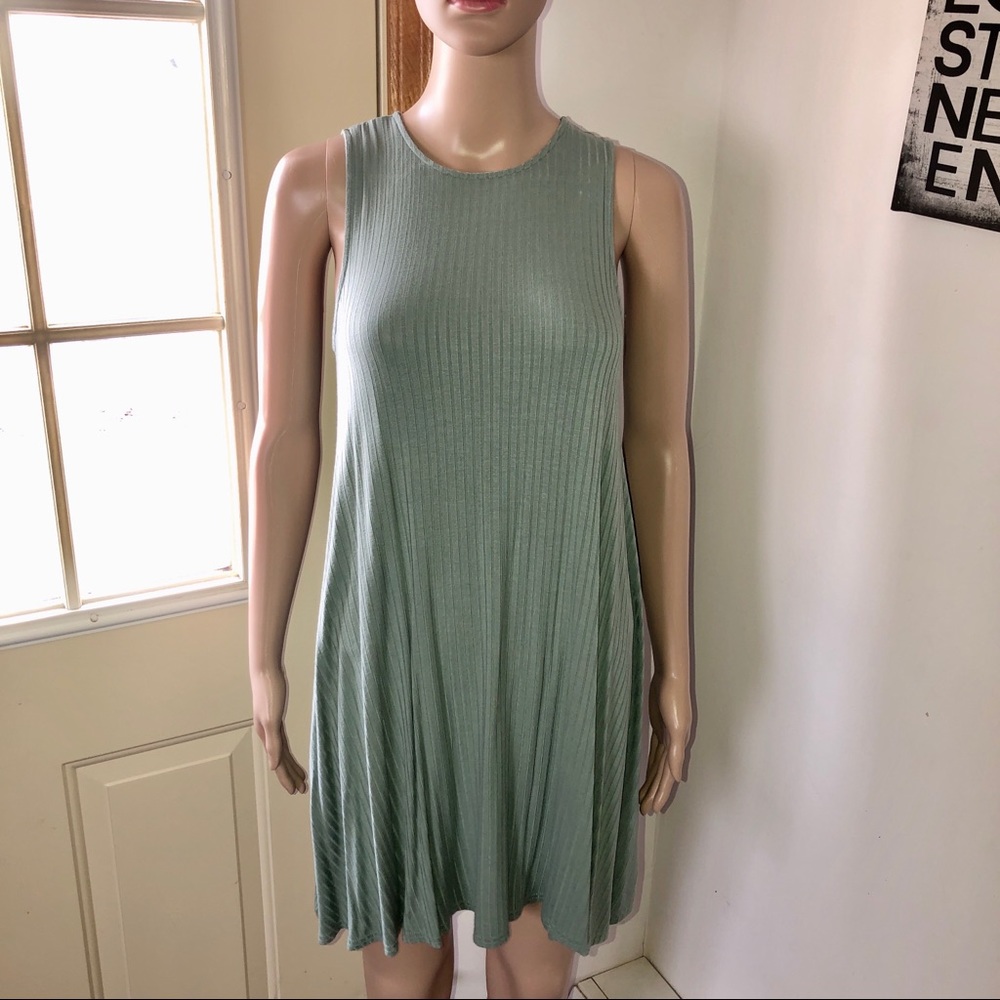 NWT American Eagle Cut Out Dress Dusty Sage Green